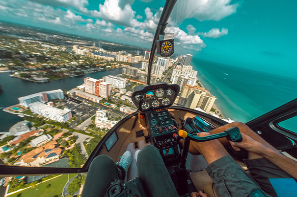 Helicopter tour of Miami City